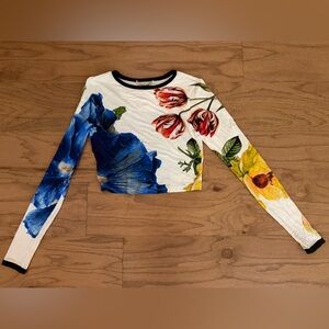 Alice and Olivia Floral Long Sleeve Women's Top Size XS